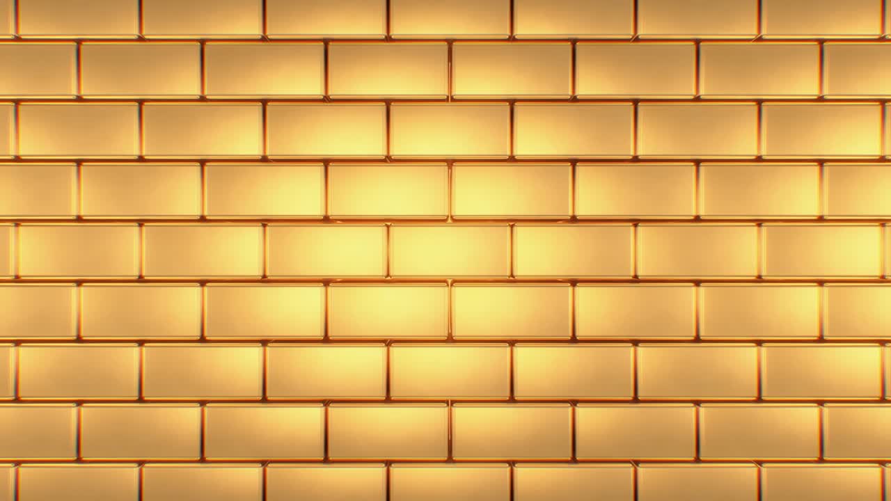 Shiny Golden Brick Wall Moving Slowly Minimal Simple Template - 4K Seamless Loop Motion Background Animation