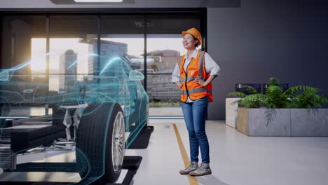 mujer ingeniera y diseñadora de automóviles
