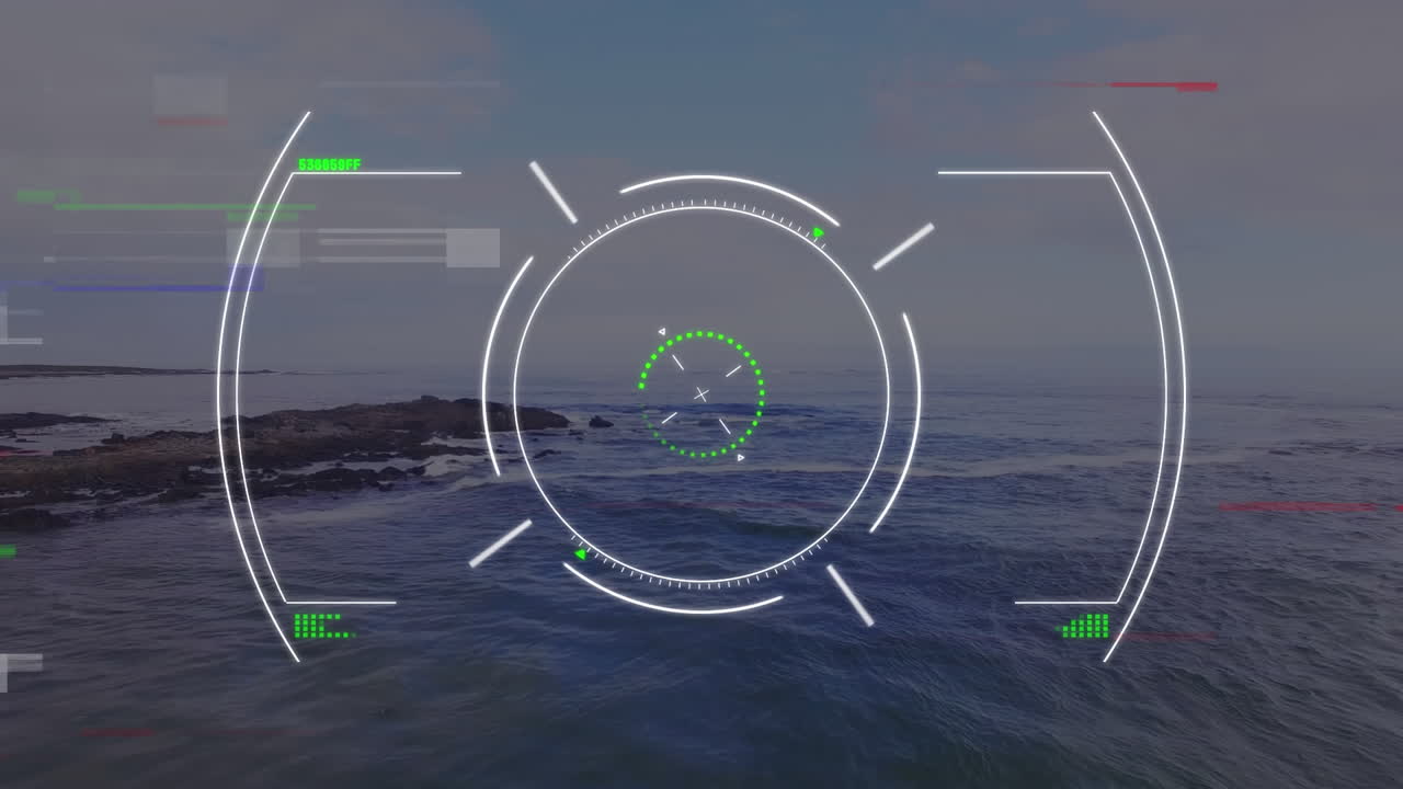 Animation of scope scanning over seascape
