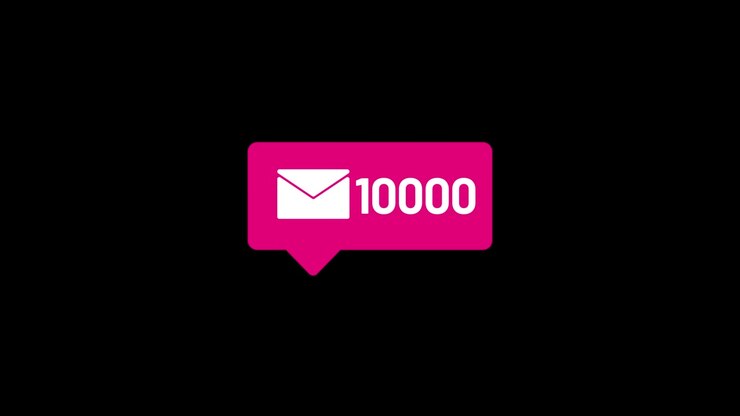 Mail Icon, Social Media, 4K, till 10000 Count Up, Animation, video isolated Alpha Matte and green background