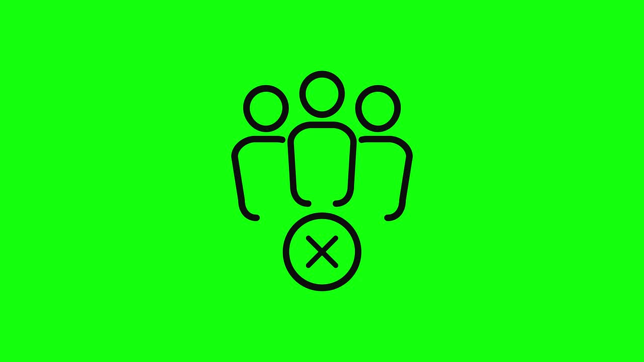 투명한 검은색 사회적 거리 두기 사람 아이콘 평평한 녹색 화면 10 애니메이션 크로마 키