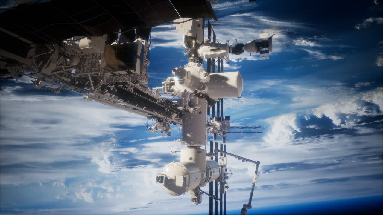 la tierra y la estación espacial iss