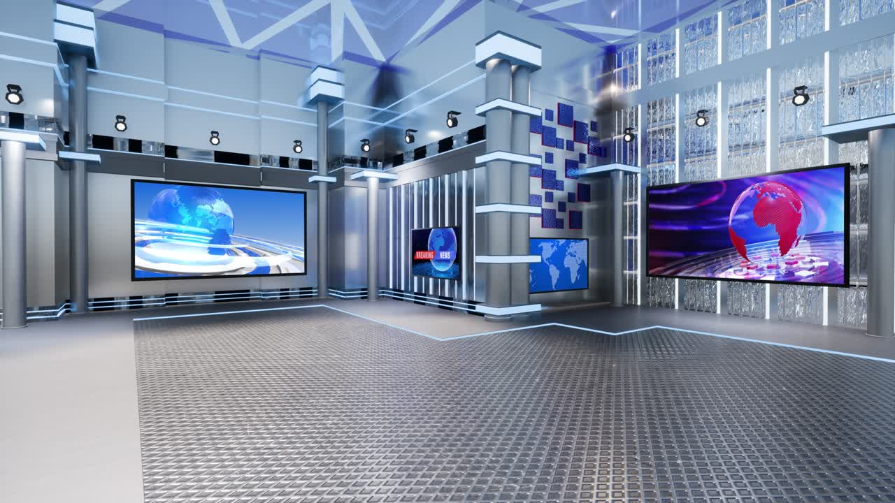 3D 가상 TV 스튜디오 뉴스