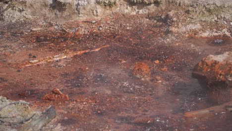 closeup of black pit spring in yellowstone