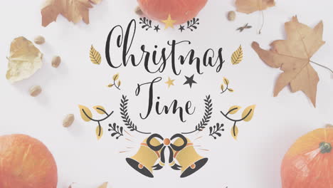 animation of christmas greetings text over christmas decorations