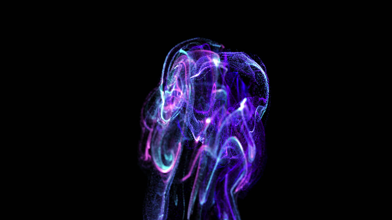 animación de formas coloridas que se mueven sobre un fondo negro