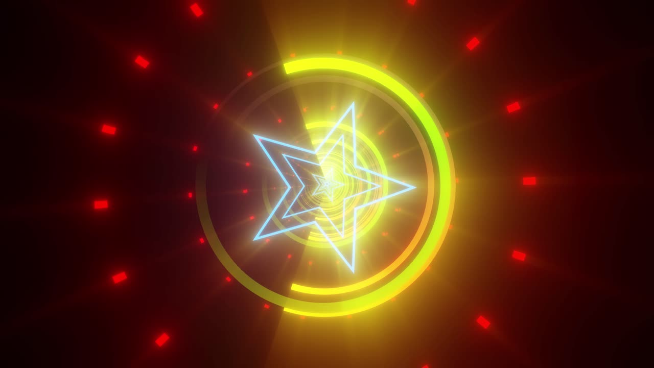 Neon Star Tunnel Visual
