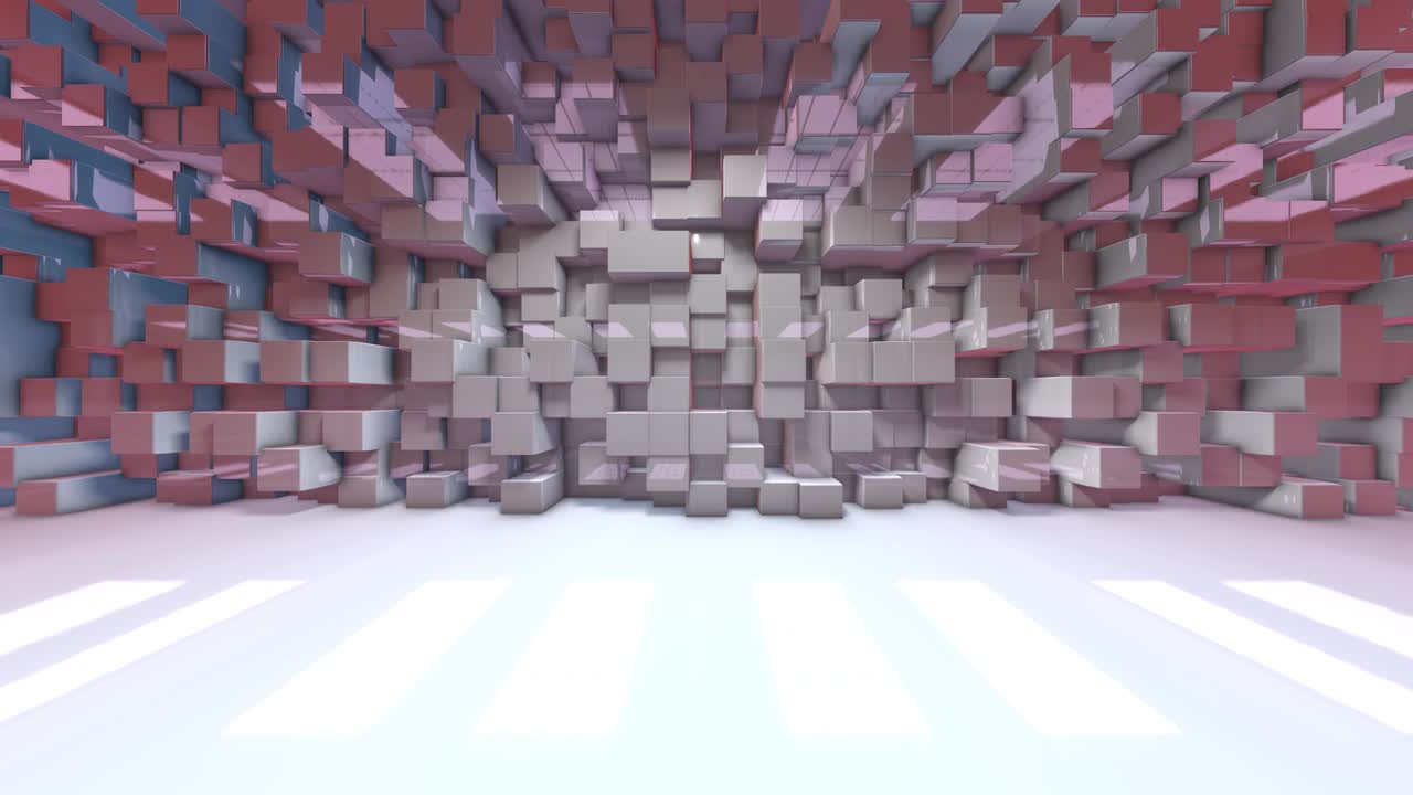 bloques móviles escenario de estudio virtual telón de fondo interior digital renderizado en 3d