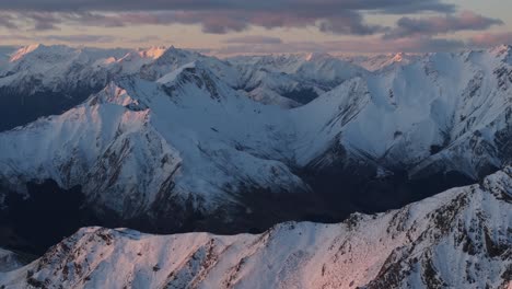 snow capped mountain range, alpine scenery of new zealand