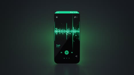 phone is playing music stream seamless loop 3d render animation