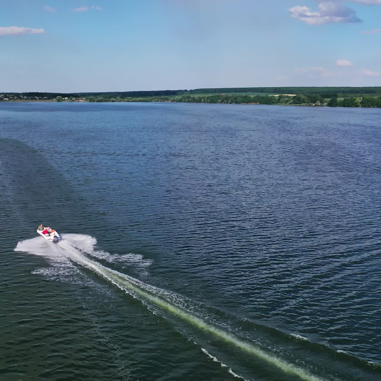 Boat floating on the river
