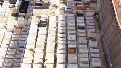 aerial footage over jerusalem jewish cemetery, givat shaul