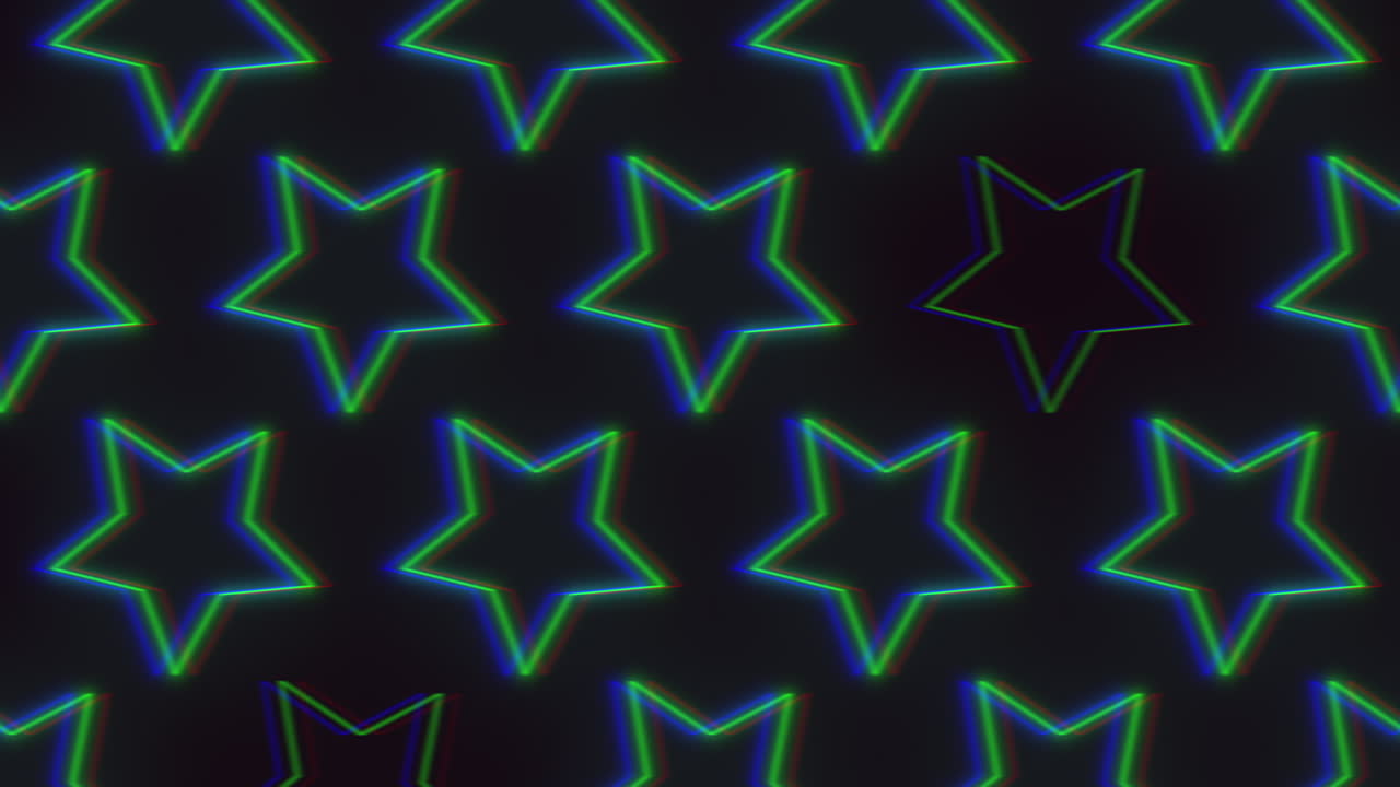 una estrella de neón en un fondo negro