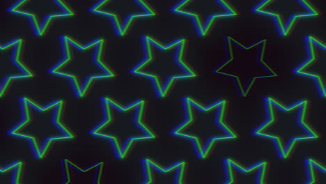 a neon glitch stars on a black background