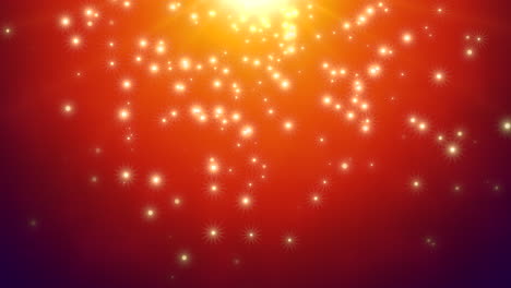 impresionante diseño de estallido estelar contra un fondo rojo vibrante con estrellas parpadeantes