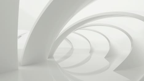 loop animation of going through the white tunnel, 3d rendering.