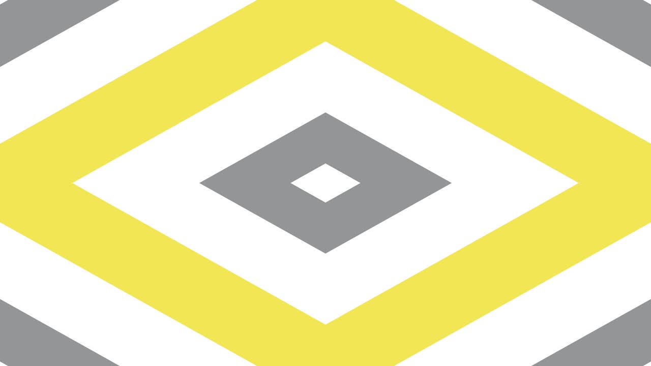 fondo de rombos de zoom amarillo, gris y blanco. animación de bucle gráfico de movimiento simple