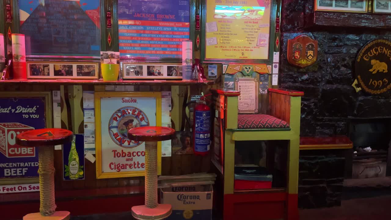 Ireland Epic Locations unusual Bar Stools In a Traditional Irish Music Pub on the West Coast of Ireland Wild Atlantic Way