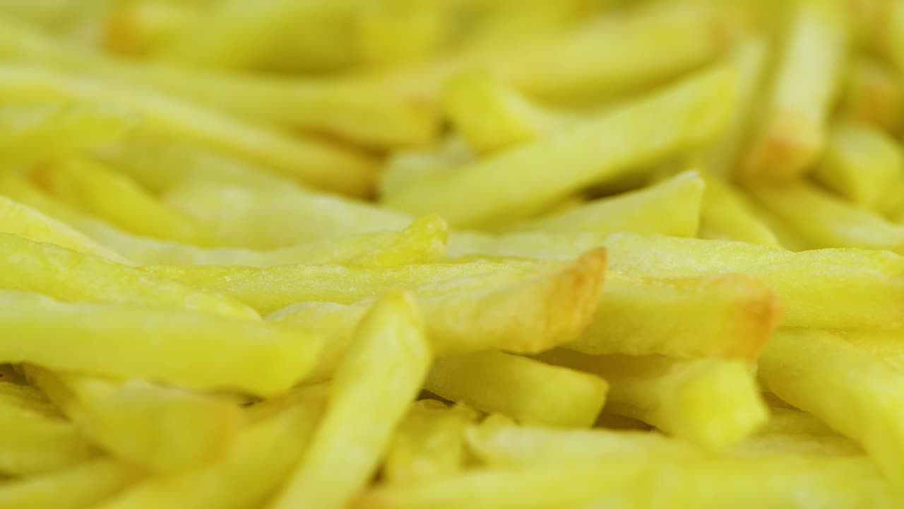 Rotating plate with crispy French Fries (seamless loopable)