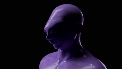 purple 3d rendered human head