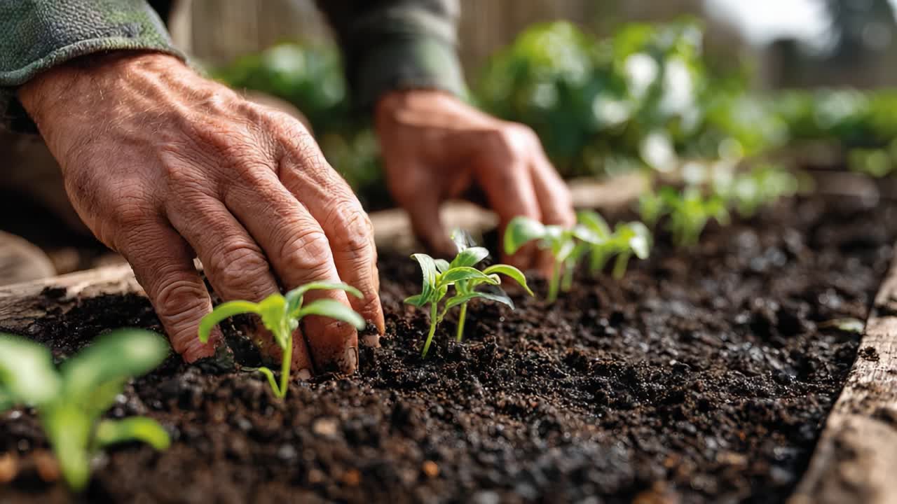 Cultivando um Jardim Próspero: A Arte de Plantar Mudas com Cuidado e Atenção para Crescimento Futuro e Colheitas Abundantes em um Ambiente Nutritivo.