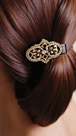 woman's updo with decorative hair clip