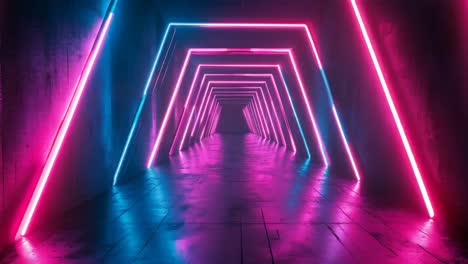 neon pink and blue tunnel