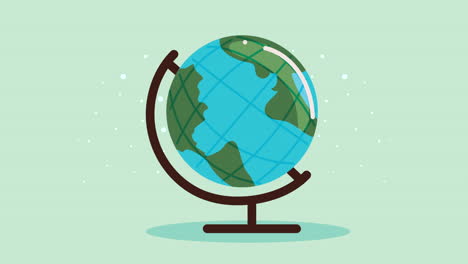 back to school animation with earth map