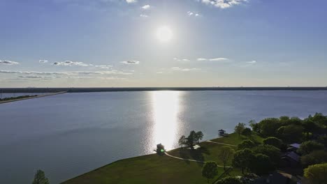 beautiful afternoon shot of lake ray hubbard in rockwall, tx