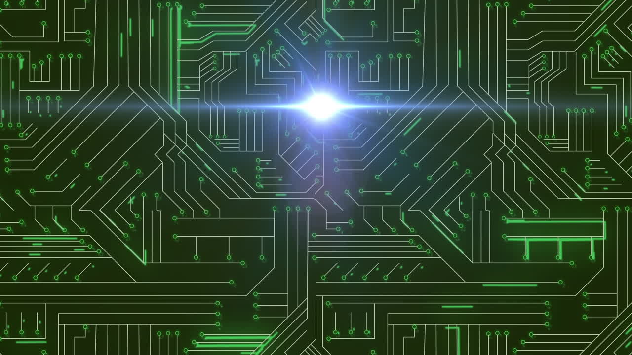 어두운 배경 위의 프로세서 소켓의 애니메이션