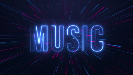music - neon text