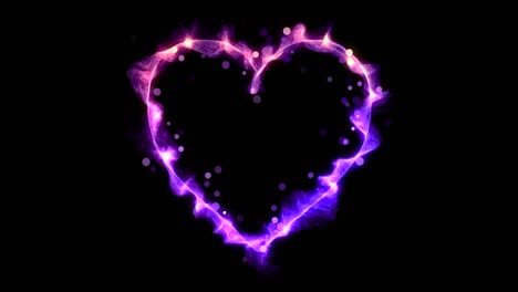 hermosa iluminación en forma de corazón animación de bucle