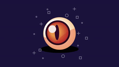 feliz animación de halloween con el ojo