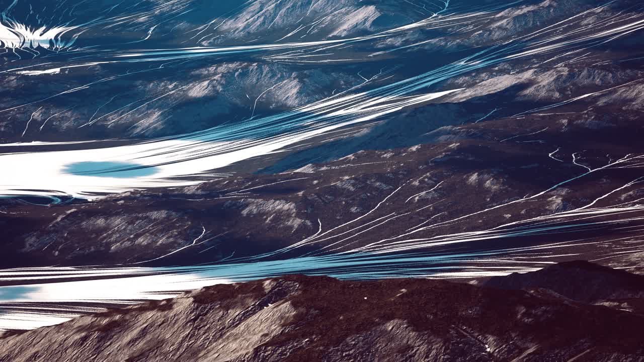 Aerial view of the mountains with glacier