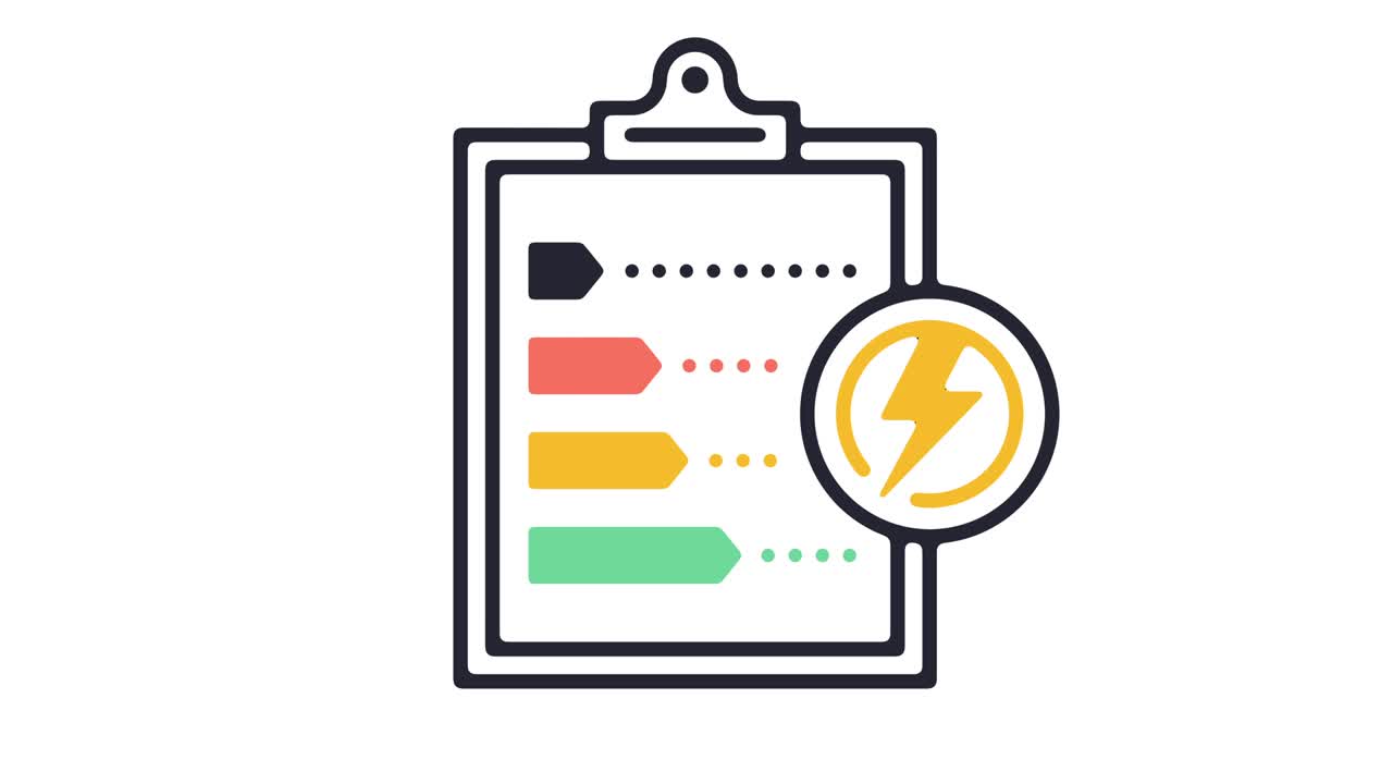 Energy Efficiency Line Icon Animation