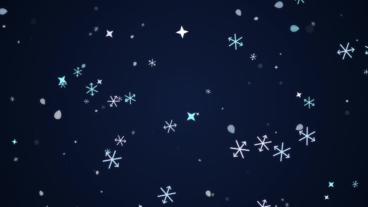 Animated Snowflakes Falling on Dark Blue Background
