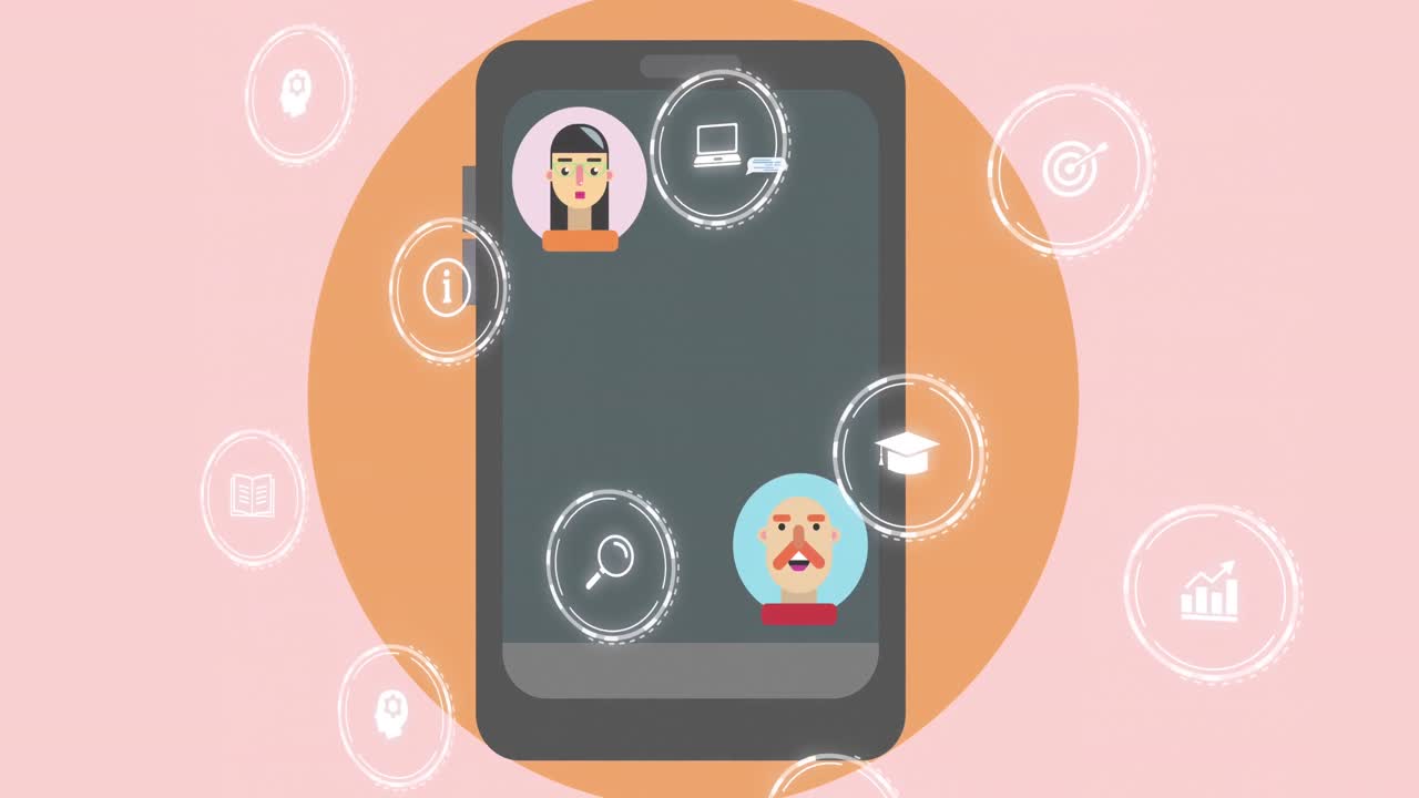 스마트 폰 및 데이터 처리에서 채팅의 애니메이션