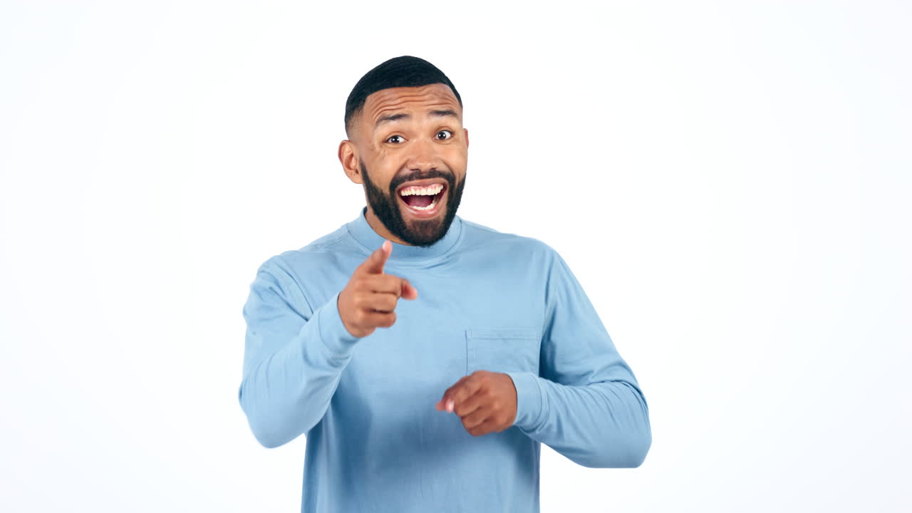 cara, señalando a usted y el hombre con motivación