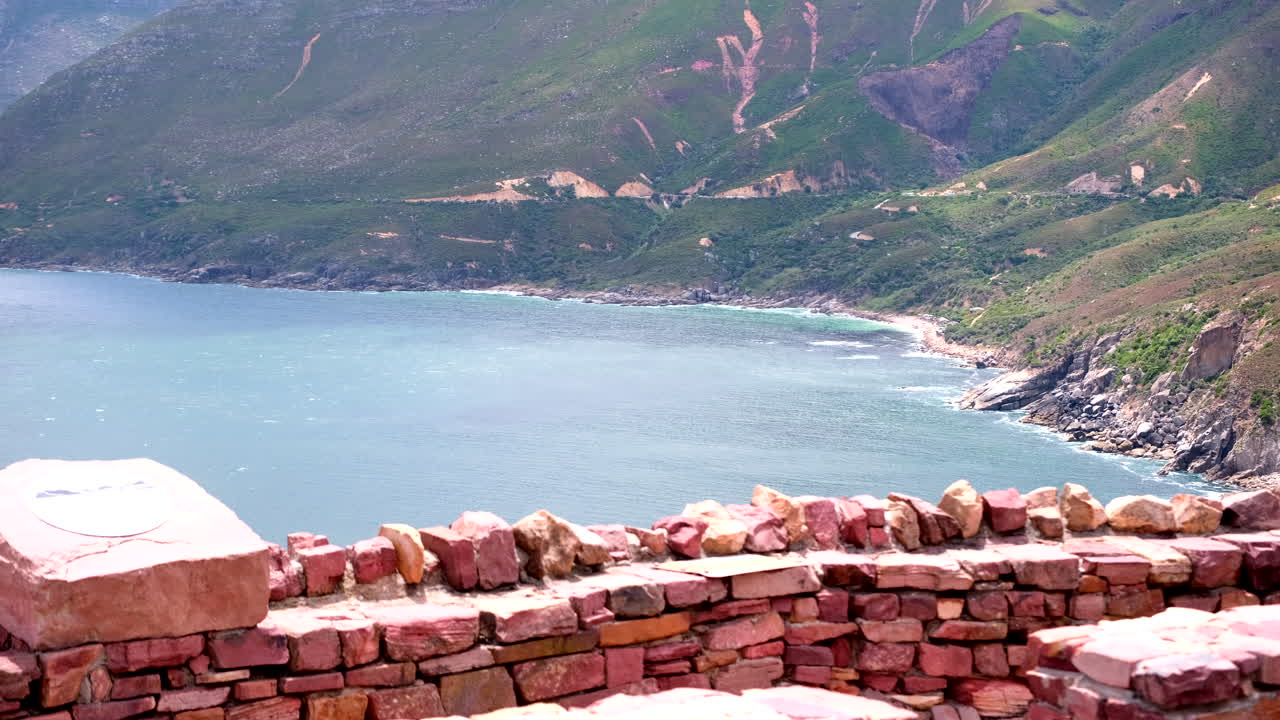 Chapman's Peak viewpoint overlooking coastline and scenic winding road