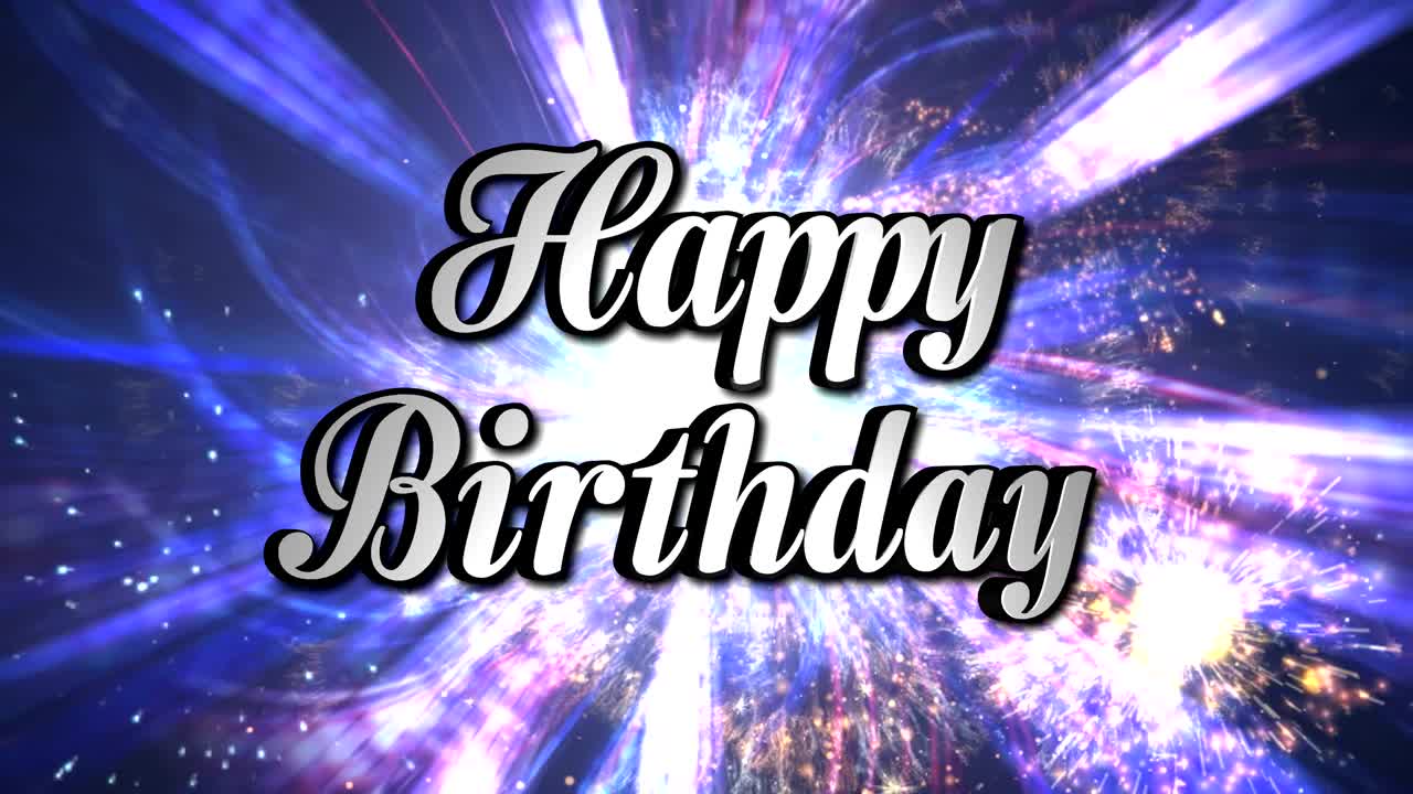 feliz cumpleaños texto de animación y fondo de baile disco, bucle