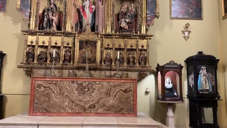 catholic religious altar at malaga cathedral church spain andalusia