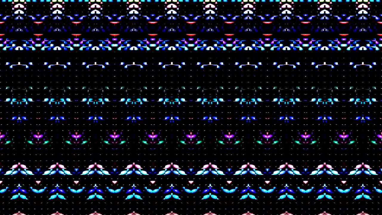 shining bright lines set wave motion, colorful, on black background