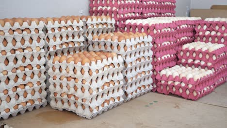 stacked egg cartons