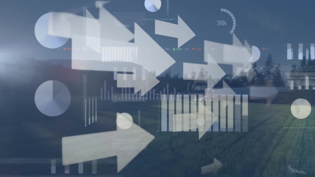 산책하는 사업가들과 함께 겨울 풍경의 애니메이션.