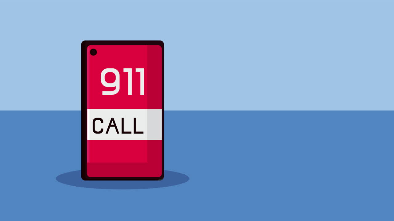 servicio de emergencia de la ciudad con animación de teléfono inteligente