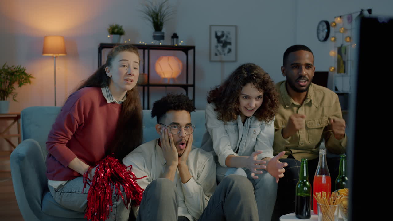 Friends Watching a Basketball Game