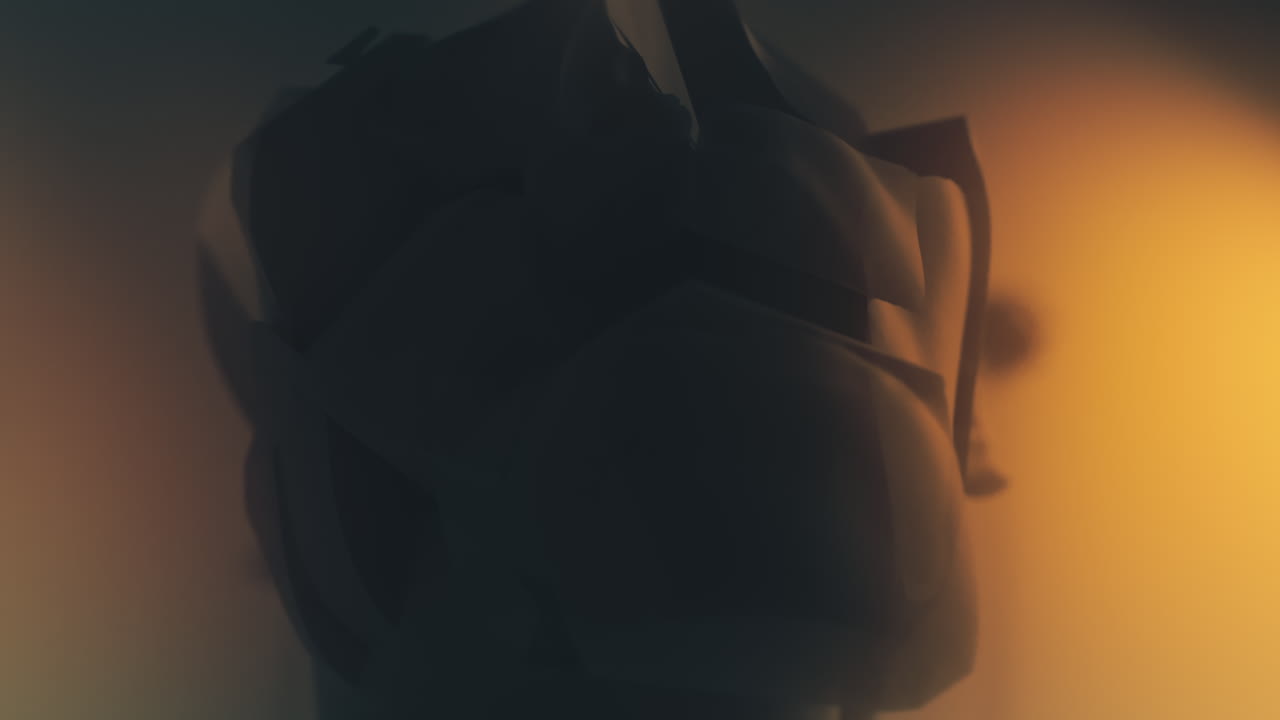 Crushed android heads on spikes on the yellow background