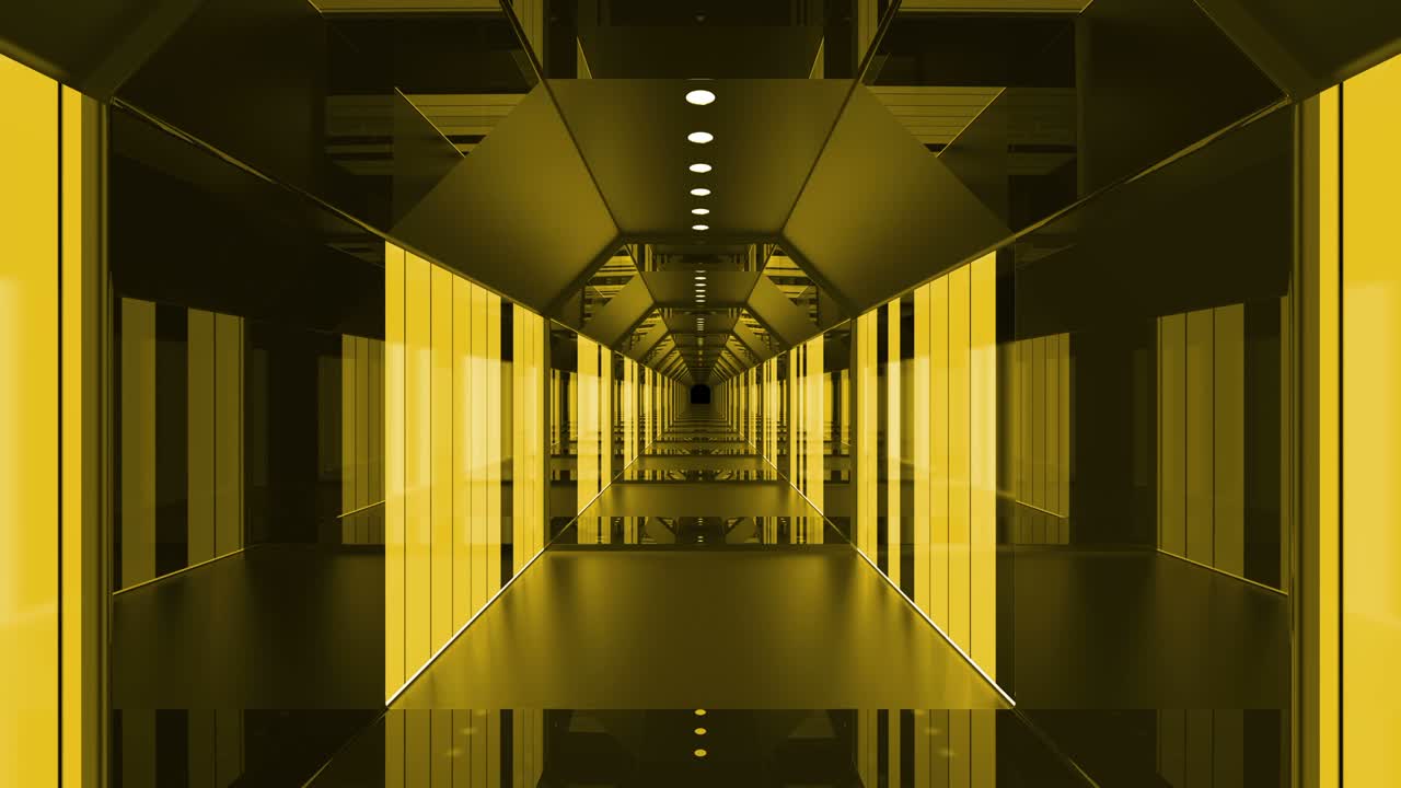 노란색 루프 추상 배경 터널