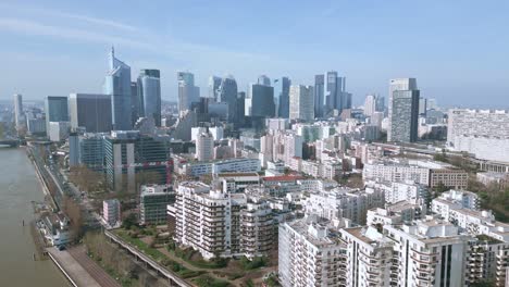 skyscrapers of la defense modern neighborhood riverside, paris in france