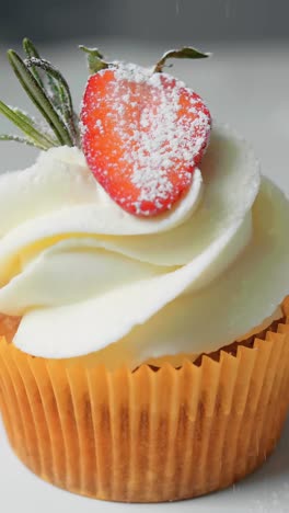 strawberry cupcake with whipped cream